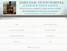 Tablet Screenshot of jamesisaacstovesandchimneys.co.uk